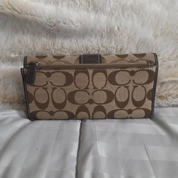 Coach Signature Canvas Long Wallet - Picture 2 of 14